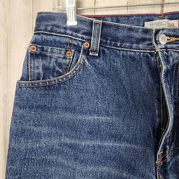 Vintage Levi's 550 Relaxed Tapered Jeans Blue Size 12 - Picture 6 of 10